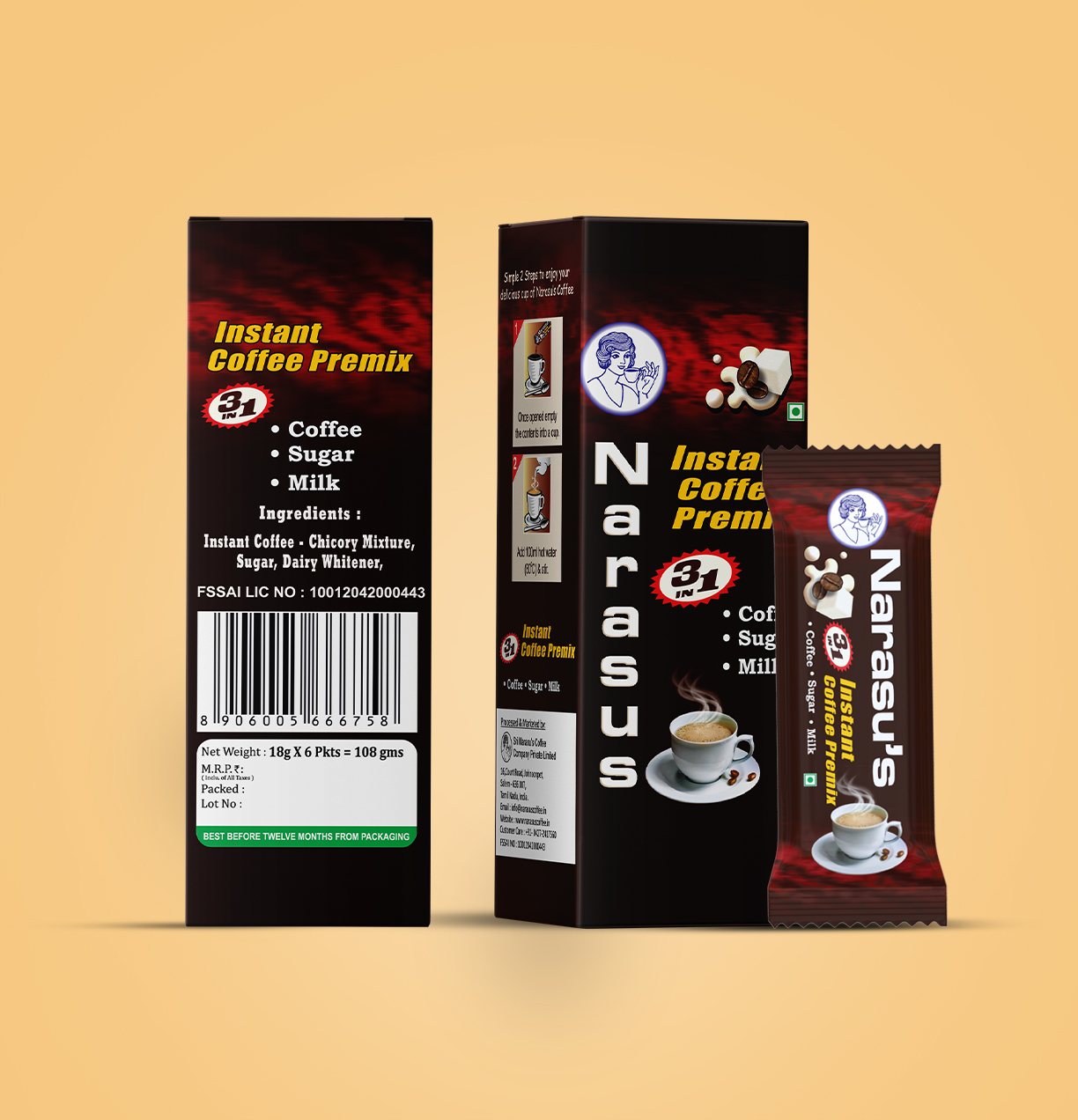 Narasu’s 3 in 1 Coffee Premix Stick Pack